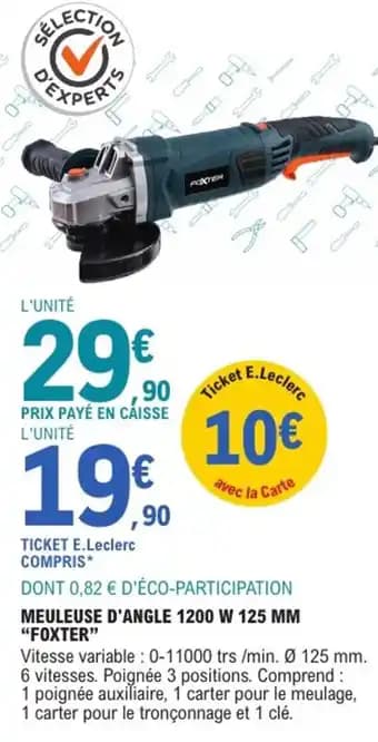 Promotion Exclusives de 3
Meuleuse 125 mm : Découvrez l'Offre incontournable
