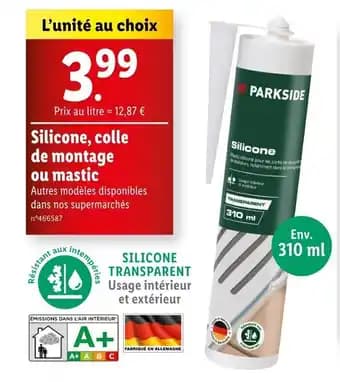 Silicone, colle de montage ou mastic