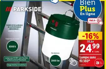PARKSIDE Lampe sans fil 360°