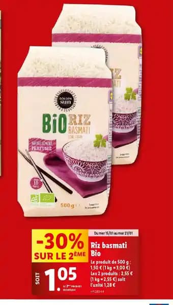 Promotion Exclusives de 2
Riz basmati bio : Découvrez l'Offre incontournable
