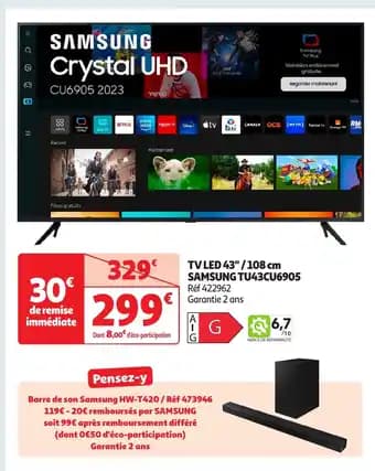 Promotion Exclusives de 5
Tv Samsung : Découvrez l'Offre incontournable