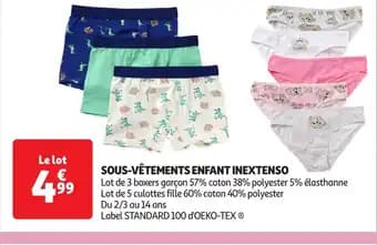 Sous-vêtements enfant inextenso