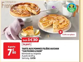 Tarte aux pommes filière auchan cultivons le bon 675 g