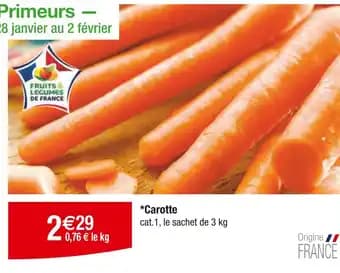 Promotion Exclusives de 7
Carotte : Découvrez l'Offre incontournable
