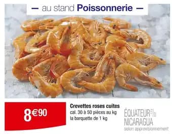 Crevettes roses cuites