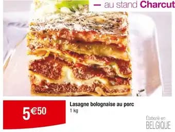 Lasagne bolognaise au porc