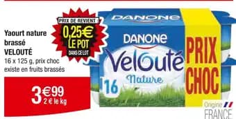 DANONE Yaourt nature brassé velouté