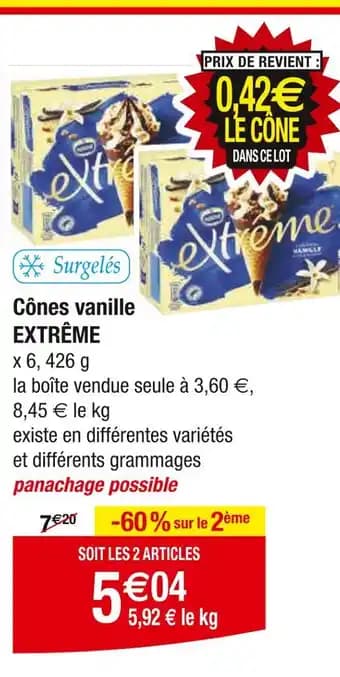 Promotion Exclusives de 1
Cônes vanille : Découvrez l'Offre incontournable