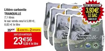 TRANQUILLE Litière carbonite