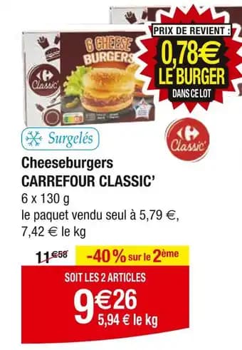 Promotion Exclusives de 1
Cheeseburgers : Découvrez l'Offre incontournable