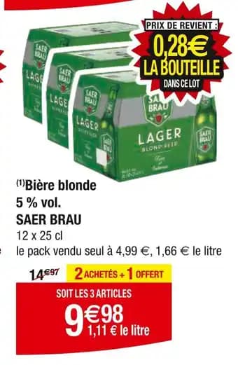 SAER BRAU Bière blonde 5 % vol