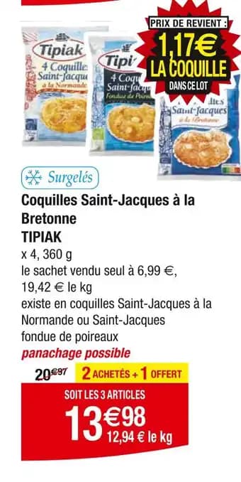 TIPIAK Coquilles Saint-Jacques à la Bretonne