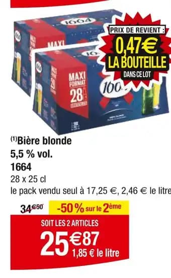 1664 Bière blonde 5,5 % vol