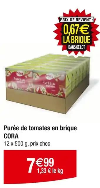 CORA Purée de tomates en brique