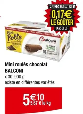 BALCONI Mini roulés chocolat
