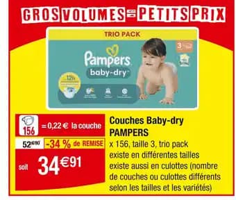 Promotion Exclusives de 5
Couches baby dry : Découvrez l'Offre incontournable