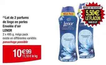 Lenor (1)Lot de 2 parfums de linge en perles Envolée d’air
