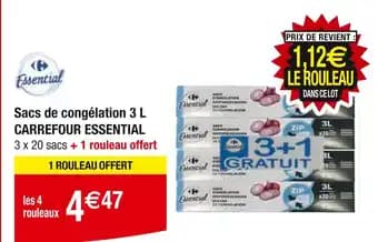 Carrefour essential Sacs de congélation 3 L