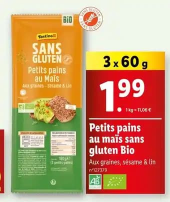 Tastino Petits pains au maïs sans gluten Bio
