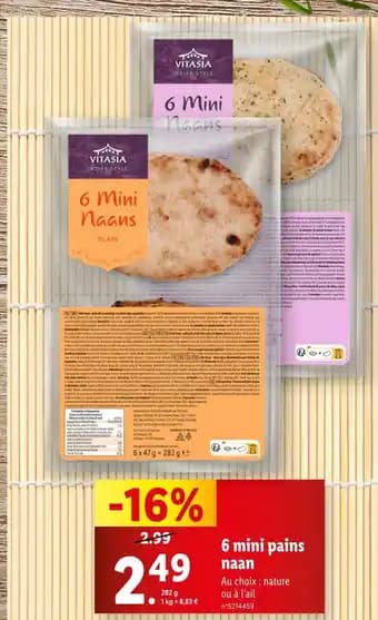 VITASIA 6 mini pains naan