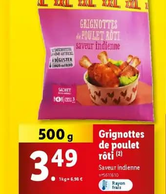 Grignottes de poulet rôti 500 g
