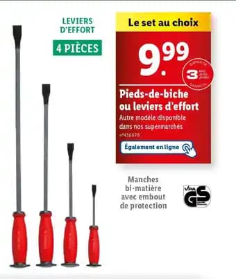 Pieds-de-biche ou leviers d'effort