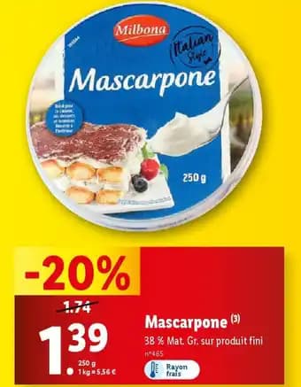 MILBONA Mascarpone 250 g