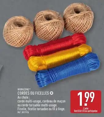 WORKZONE® Cordes ou ficelles