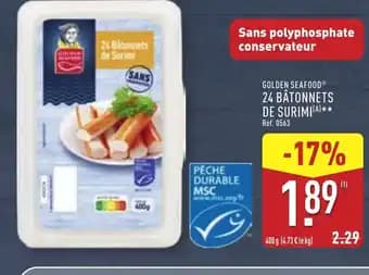 GOLDEN SEAFOOD 24 batonnets de surimi 400 g