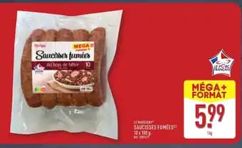 LE MARSIGNY Saucisses fumées 10 x 100 g