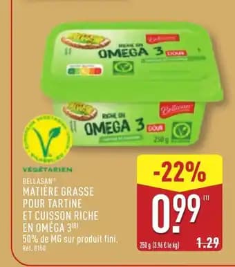 BELLASAN Matière grasse pour tartine et cuisson riche 250 g