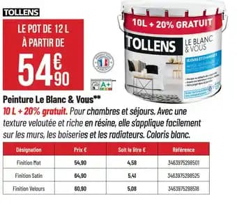 Promotion Exclusives de 7
Peinture blanc : Découvrez l'Offre incontournable