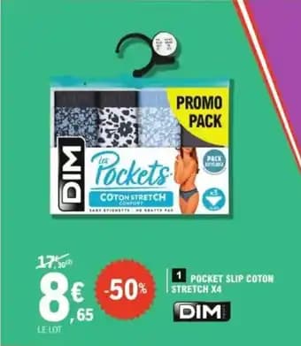 DIM Pocket slip coton stretch x4