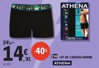 ATHENA Lot de 3 boxers homme