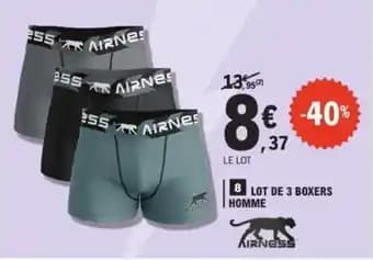 AIRNES Lot de 3 boxers homme
