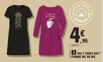 Big t-shirt bio femme ml ou mc