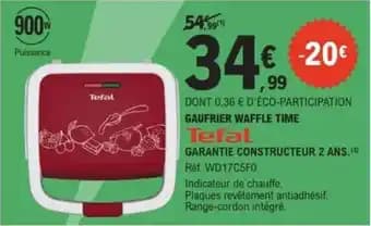 TEFAL Gaufrier waffle time