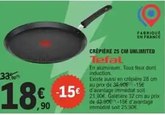 TEFAL Crêpière unlimited 25 cm