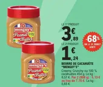 "MENGUY'S" Beurre de cacahuète 454 g