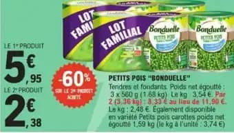 "BONDUELLE" Petits pois 1,68 kg