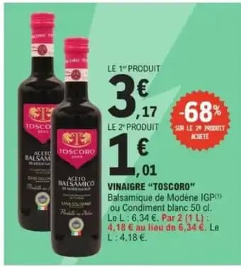 "TOSCORO" Vinaigre 50 cl