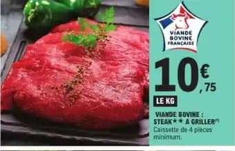 Viande bovine : steak a griller 1 kg