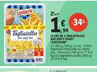 Promotion Exclusives de 3
Tagliatelles : Découvrez l'Offre incontournable