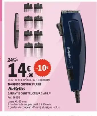Promotion Exclusives de 3
Tondeuse cheveux : Découvrez l'Offre incontournable