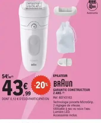 Promotion Exclusives de 2
Épilateur : Découvrez l'Offre incontournable