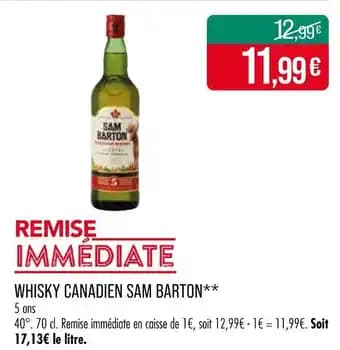 Promotion Exclusives de Whisky canadien : Découvrez l'Offre incontournable