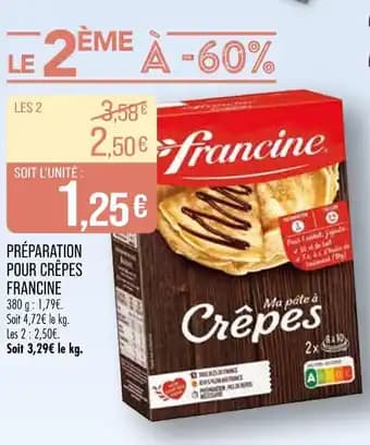 FRANCINE Préparation pour crêpes