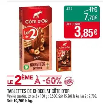 Côte d'Or Tablettes de chocolat
