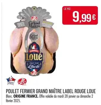 LOUÉ Poulet fermier grand maître label rouge