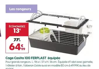 FERPLAST Cage Casita 100 équipée
